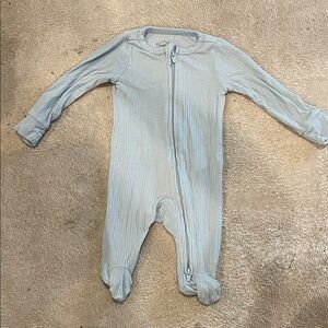 Carter's Light Blue Ribbed Footie
